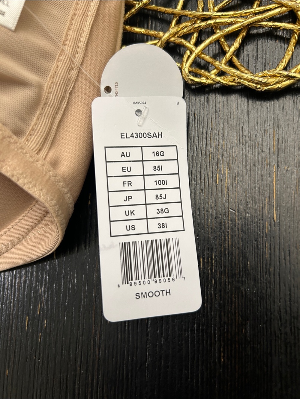 Elomi Beige Strapless Bra Full Coverage Smooth, seamless bra 38I plus size bra - Picture 10 of 10